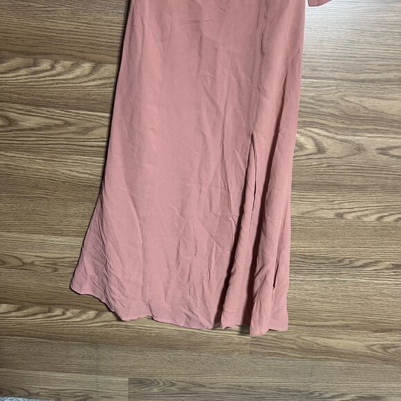 Reformation Twilight in Praline Side Slit Georgette Midi Tank Dress 4 - Picture 3 of 10